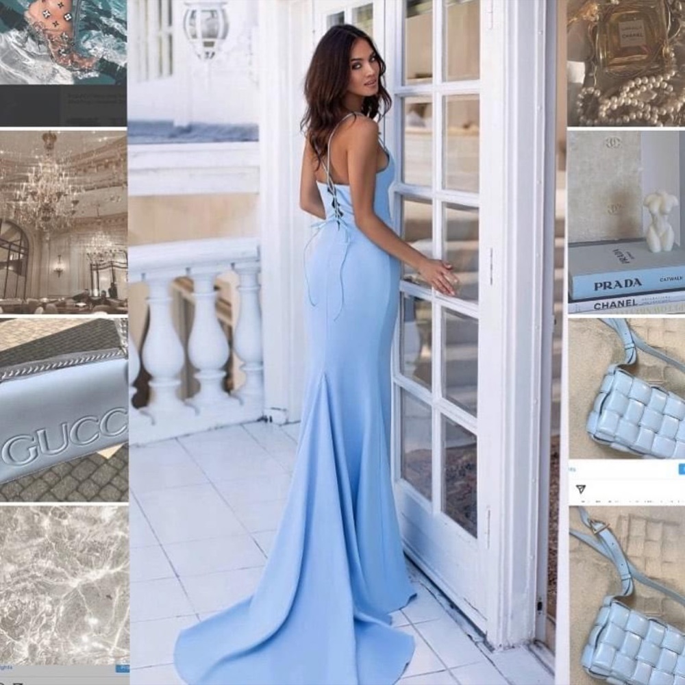 Alamour the Label ✨ Estelle Gown in Sky Blue - Size XS (w/ adjustable straps)
